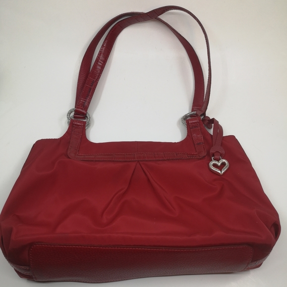 Red Brighton Purse 13"wide 19"tall (includes handle) and 3.5"depth at bottom. - Picture 7 of 8